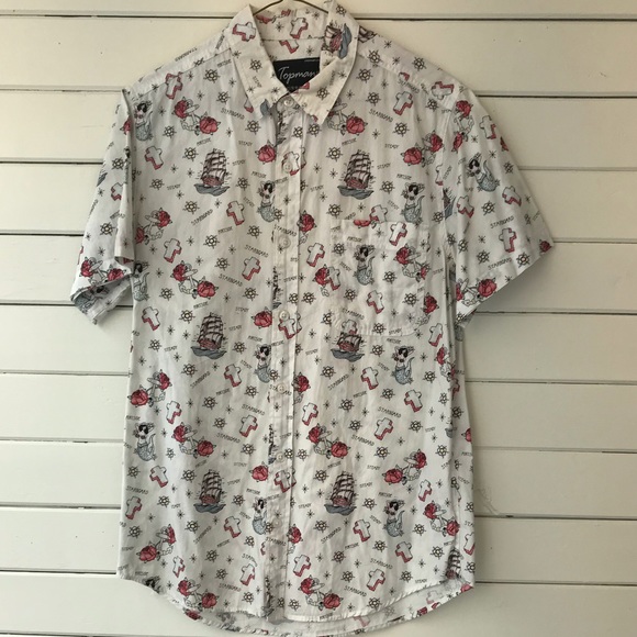 pirate button down shirt